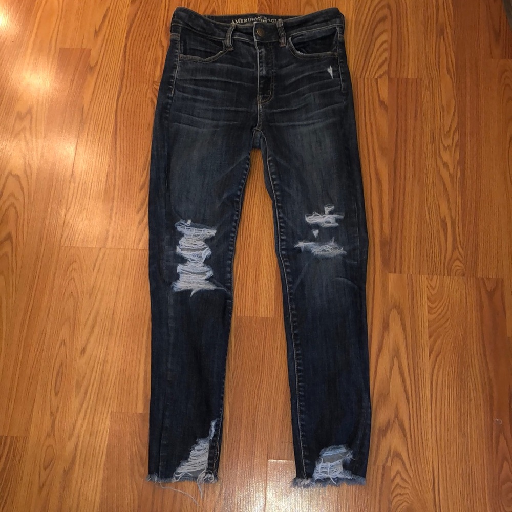 American Eagle high rise ankle cropped jeans
